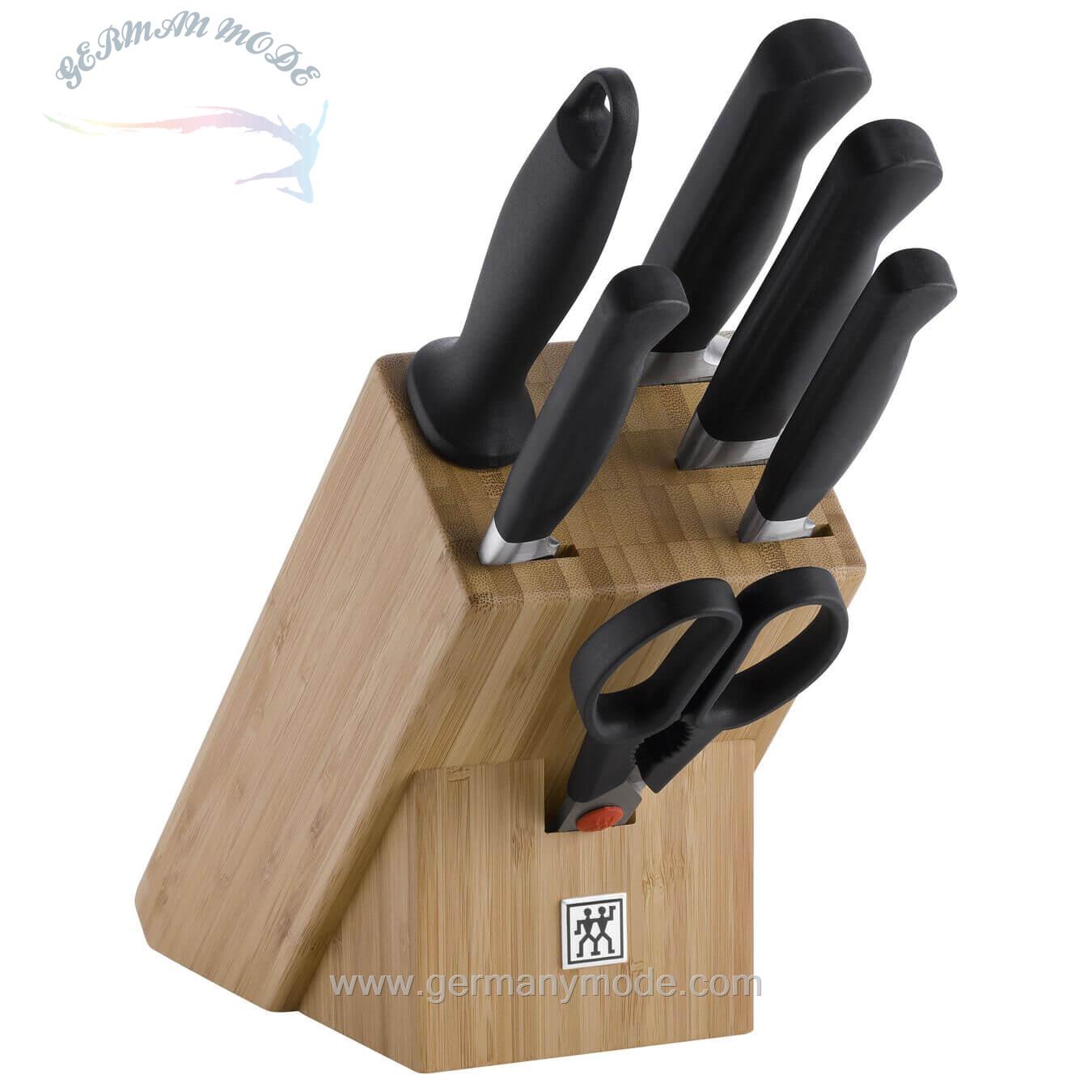 ست چاقو آشپزخانه 7 پارچه زولینگ آلمان ZWILLING Pure Messerblock 7 tlg Bambus 33620001