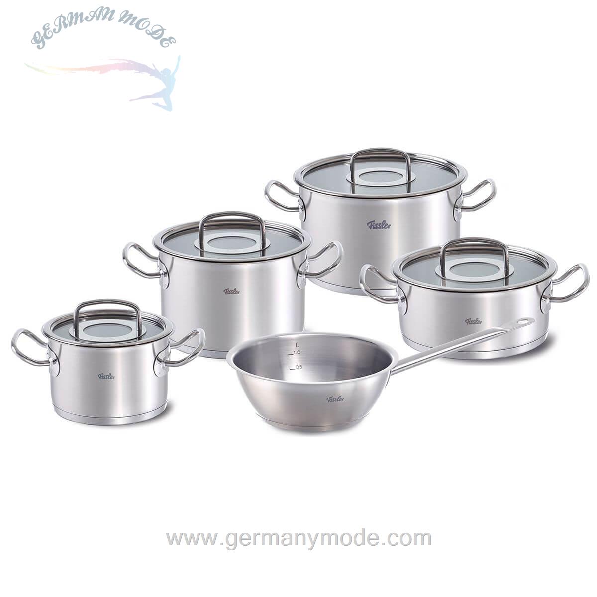 سرویس قابلمه 5 پارچه فیسلر آلمان Fissler original-profi collection Topf-Set 5-tlg mit Glasdeckel und Sauteuse