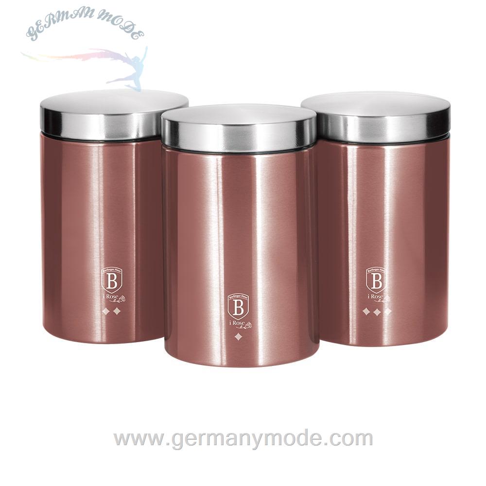 ست قوطی آشپزخانه برلینگر هاوس مجارستان Berlinger Haus 3 Piece Kitchen Canister Set BH/6270 I-Rose Collection