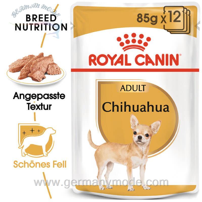 غذا مرطوب سگ بزرگسال و مسن رویال کنین آلمان Royal Canin Chihuahua Adult 12x85g