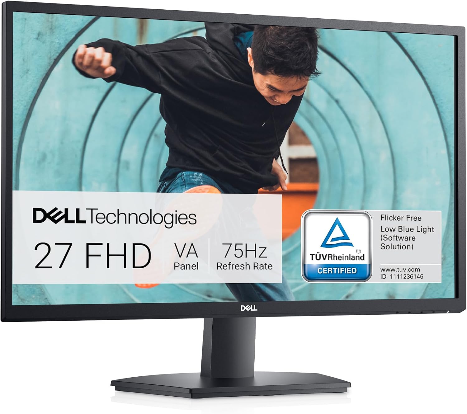 مانیتور 27 اینچی دل Dell SE2722HXا 27 اینچی Full HD (1920x1080)، 75Hz، VA، 4ms، AMD FreeSync، HDMI، VGA، 3 سال گارانتی، مشکی