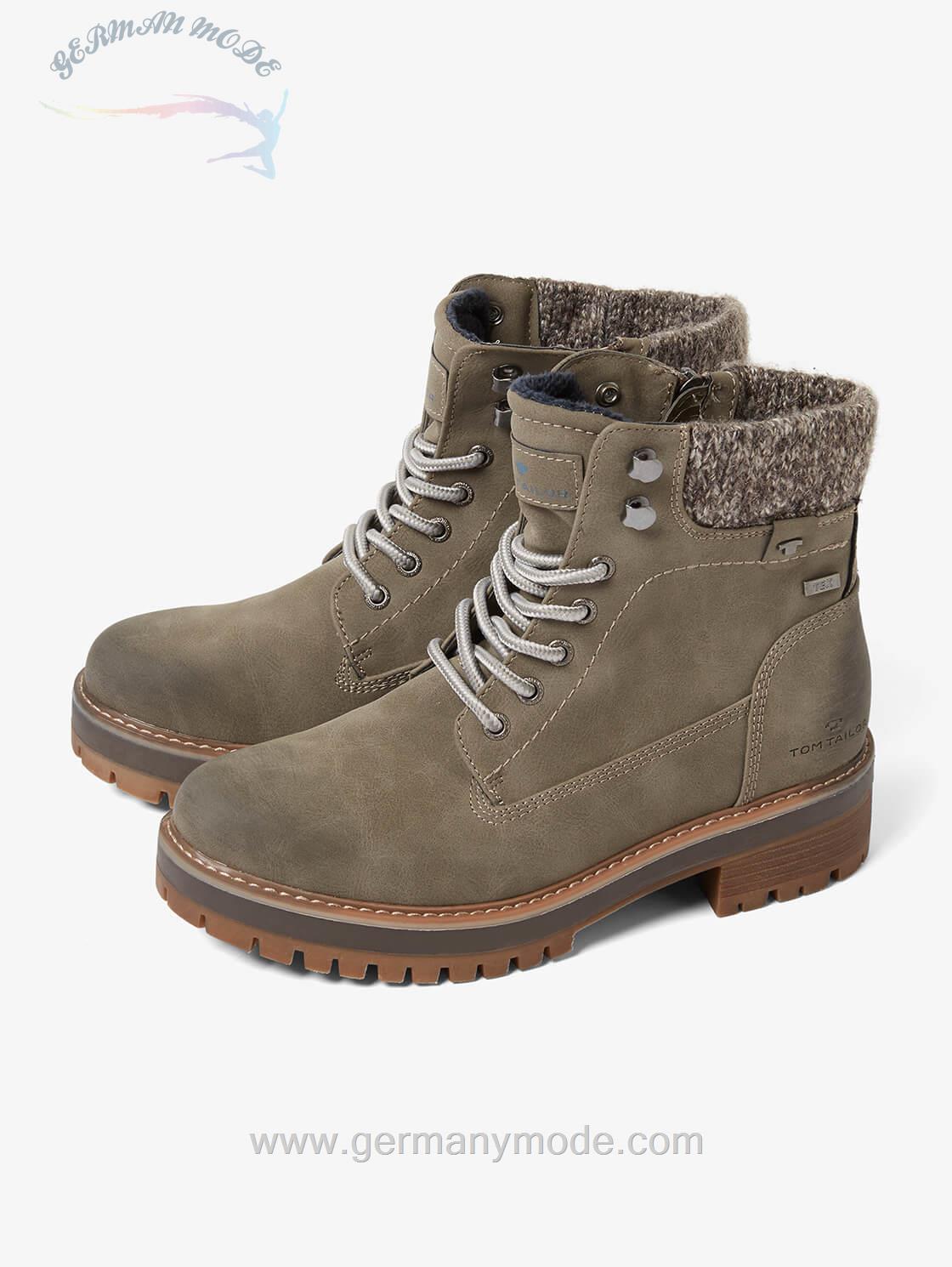 نیم بوت زنانه تام تیلور (آلمان) SCHNÜRSTIEFEL MIT STOFF-EINSATZ