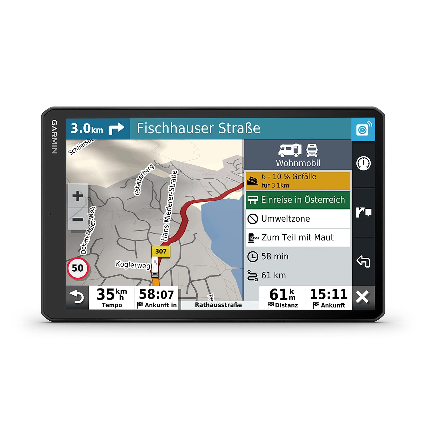 خرید از آمازون - دستگاه ناوبری Garmin Camper 1090 MT-D با نمایشگر بزرگ 10 اینچی برای موتورخانه ها و کاروان ها، نقشه های سه بعدی از پیش نصب شده برای اروپا، اطلاعات ترافیک از طریق DAB+، پایگاه داده اردوگاه، نصب انعطاف پذیر 10 اینچ (25.7 سانتی متر) Camper 1090 MT-D با DAB TRAFFIC