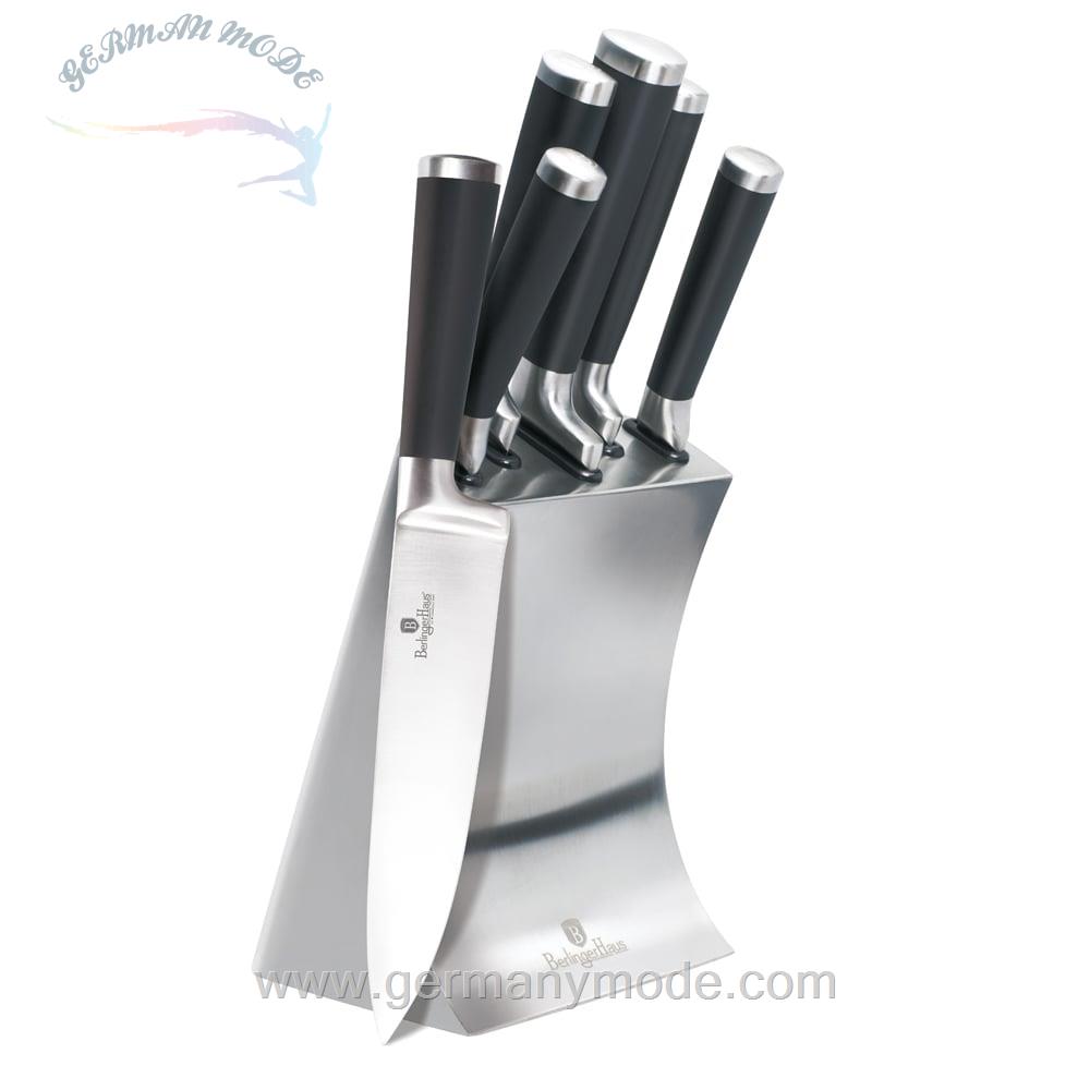 ست چاقو آشپزخانه 6 پارچه برلینگر هاوس مجارستان BERLINGER HAUS KNIFE SET WITH STAND BH/2426 BLACK ROYAL LINE