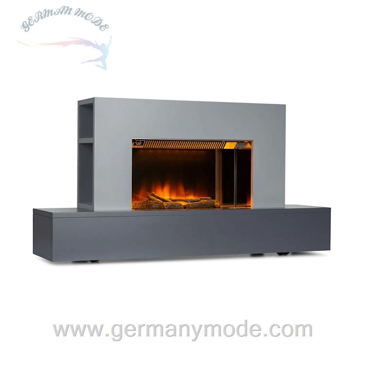 شومینه برقی کلارشتاین آلمان Klarstein Heat 'n Beat Elektrischer Kamin 900/1800W LED Bluetooth-Speaker Flammenillusion Grau
