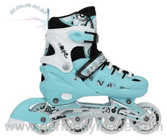 اسکیت کفشی بچه گانه روی یخ دو منظوره Nils Schlittschuhe Inlineskates Rollschuhe Triskates 4in1 Minty