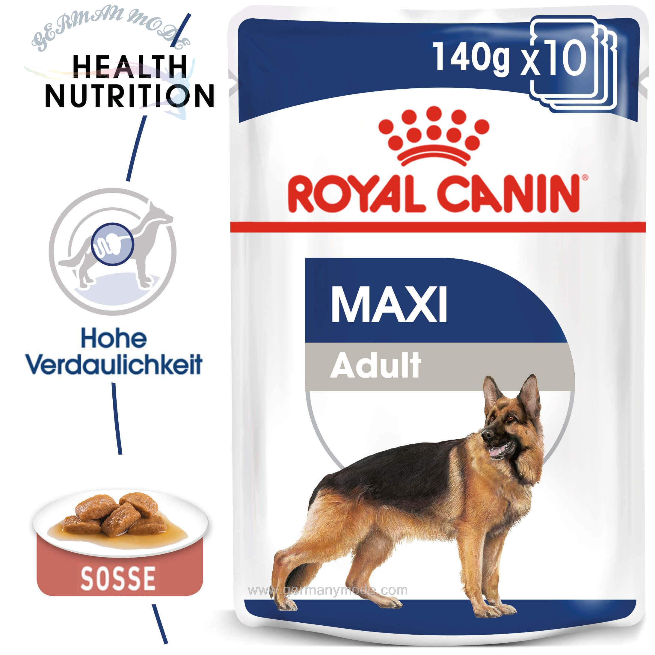 غذا مرطوب سگ بزرگ بزرگسال رویال کنین آلمان Royal Canin Maxi Adult 10x140g