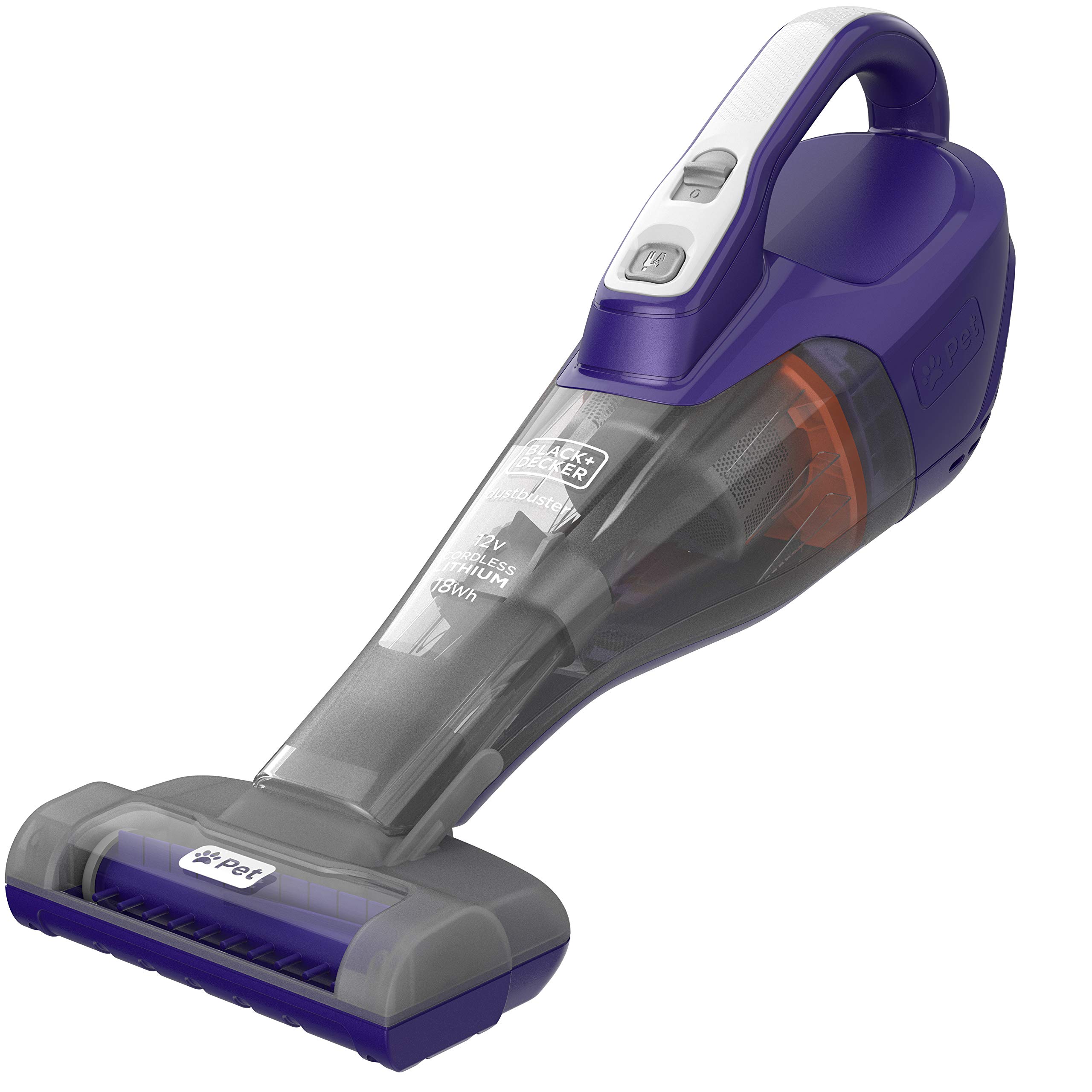جارو شارژی بلک اند دکر آمریکا دستی BLACK+DECKER Dustbuster 12V 1.5Ah، دارای برس موی توربو، دهانه مکش گسترده، سیستم فیلتر 2 مرحله ای، شامل کابل شارژ + براکت دیواری DVB315JP