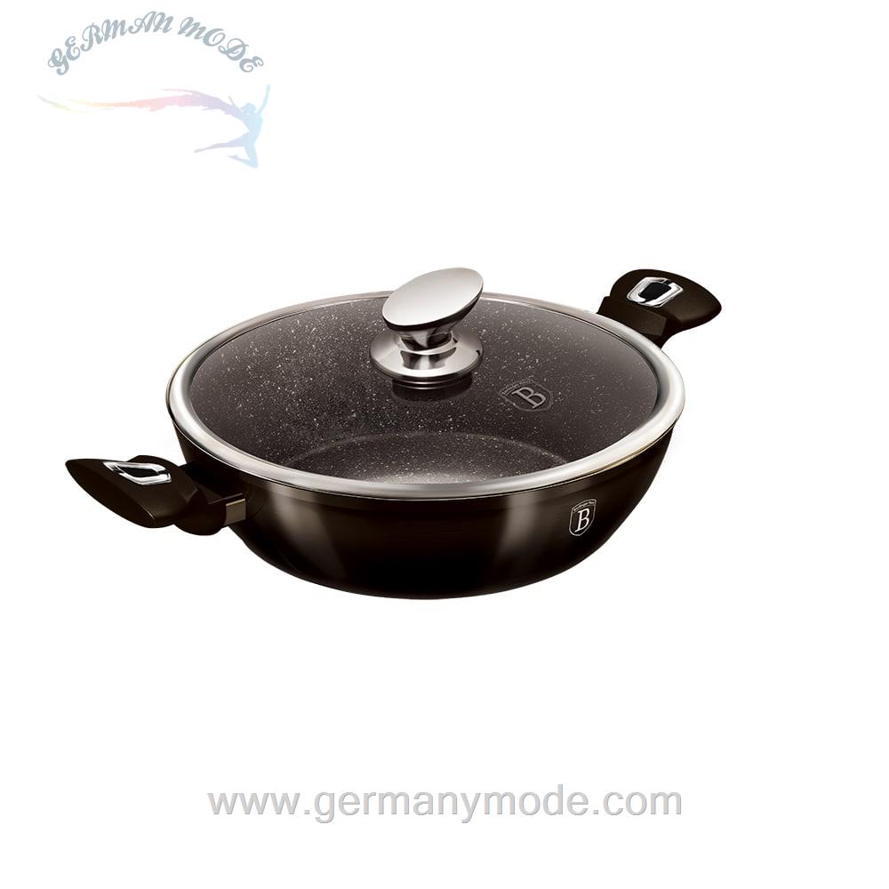 ماهیتابه 28 سانت درب دار برلینگر هاوس مجارستان BerlingerHaus SHALLOW POT 28 CM BERLINGER HAUS BH-6609 METALLIC LINE SHINY BLACK EDITION
