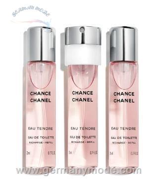 ست عطر ادو تویلت زنانه 3 تایی 20 میل چنس او تندر شنل فرانسه CHANEL CHANCE EAU TENDRE EAU DE TOILET SPRAY 3 20ml refill