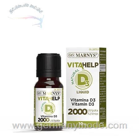 قطره مکمل غذایی ویتامین D تقویت سیستم ایمنی مارنیس اسپانیا MARNYS Vitamin D Liquid 2000 IU VITAHELP Line MN813