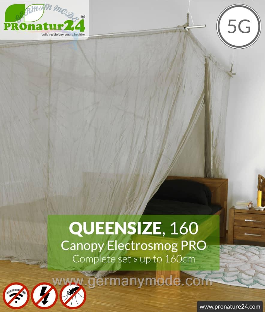 پشه بند ضد امواج الکترومغناطیسی تخت کویین سایز پرونیچر المان PROnature Shielding canopy Electrosmog PRO in a set | QUEEN SIZE BED up to 160cm