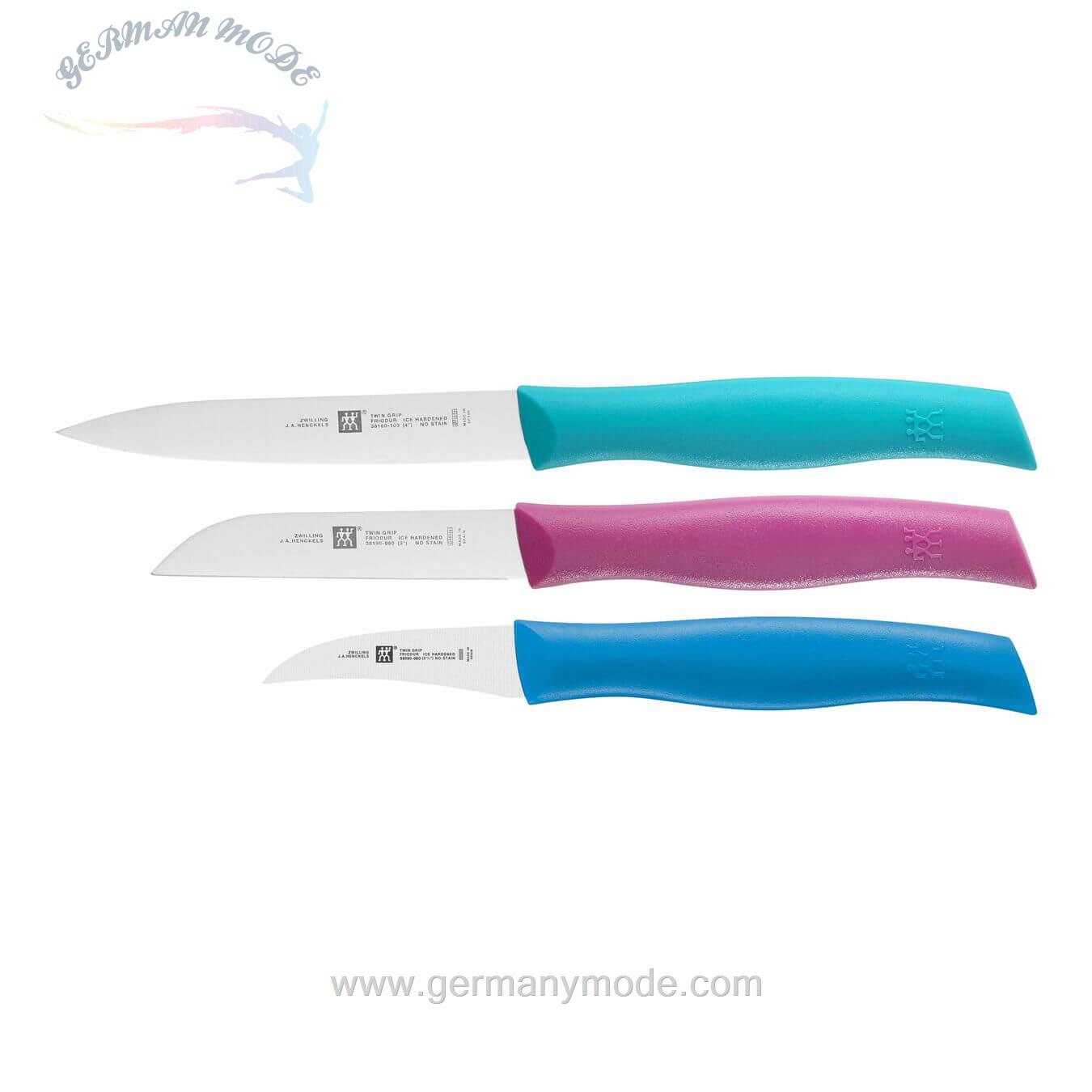 ست چاقو میوه استیک و لایه بردار زولینگ آلمان ZWILLING TWIN GRIP MESSERSET 3-TLG-GEMISCHTE FARBEN