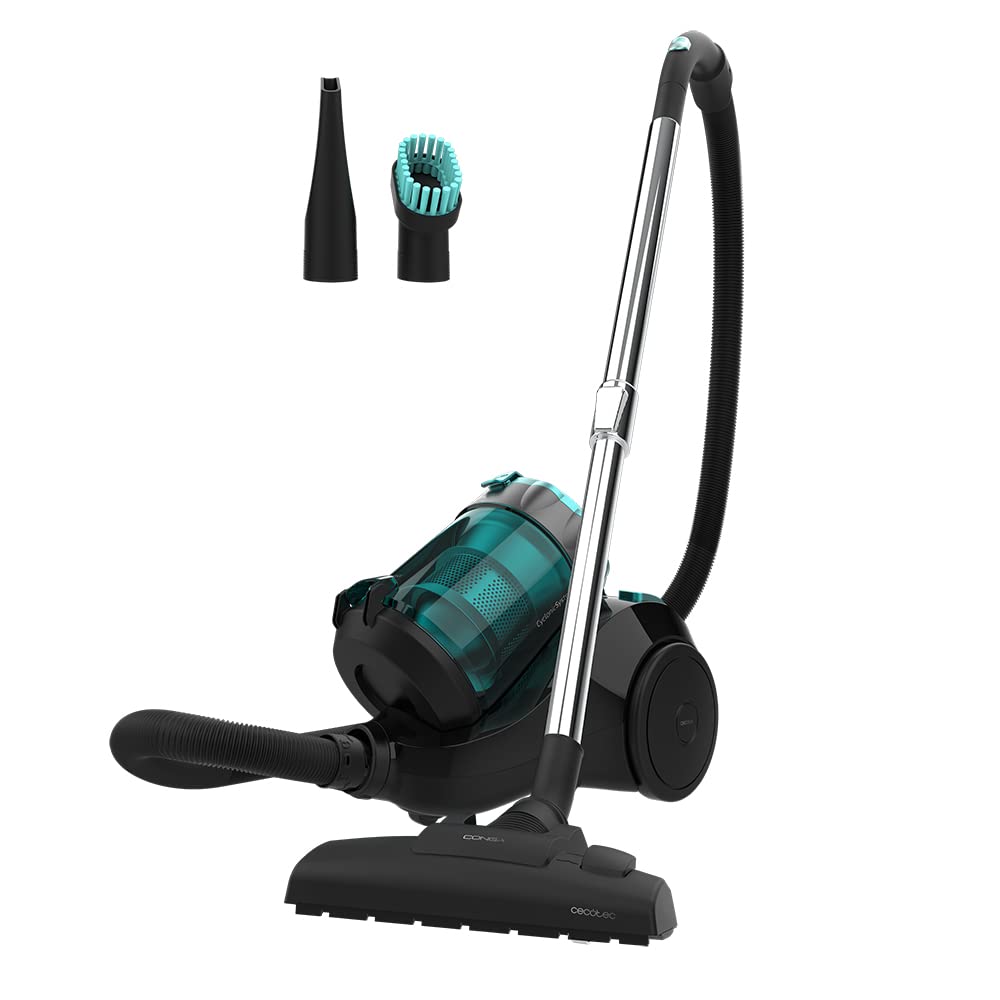 جاروبرقی بدون کیسه Cecotec مدل Conga Rockstar Multicyclonic Compact ۸۰۰ وات، مولتی سیکلون، ظرفیت تا ۲.۵ لیتر، فیلتر با راندمان بالا، شلنگ تلسکوپی فلزی، لوازم جانبی