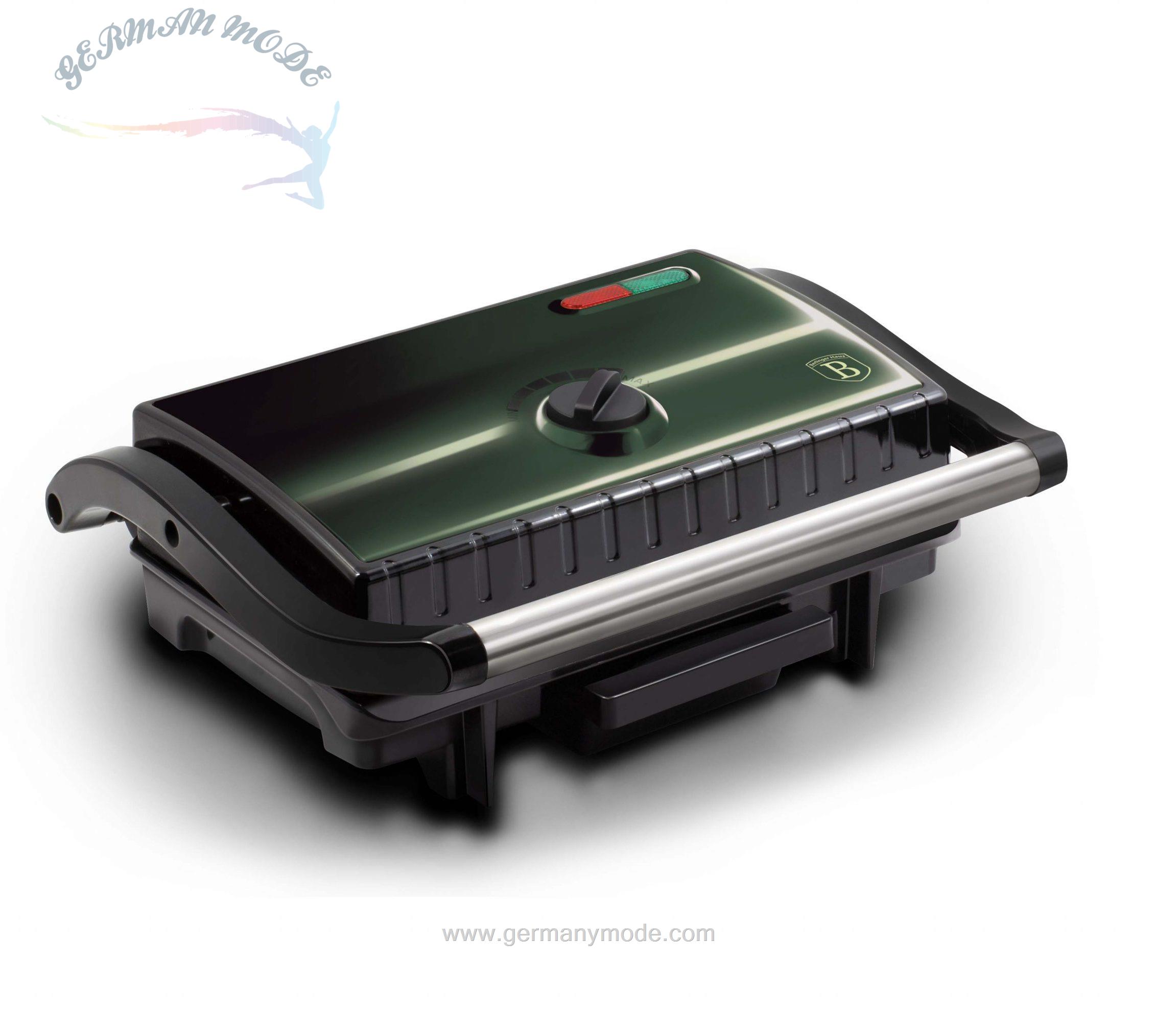 کباب پز برقی با تابه قطره ای روغن برلینگر هاوس مجارستان BerlingerHaus ELECTRIC GRILL WITH OIL DRIP PAN BERLINGER HAUS BH9272 EMERALD