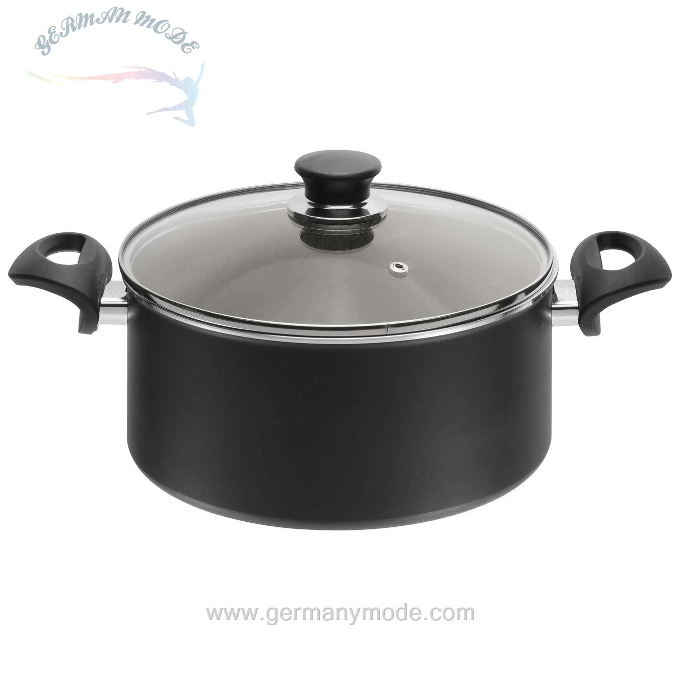 قابلمه چدنی بالرینی ایتالیا BALLARINI BOLOGNA GRANITIUM BRATENTOPF MIT GLASDECKEL- 24 CM 24 CM- ALUMINIUM