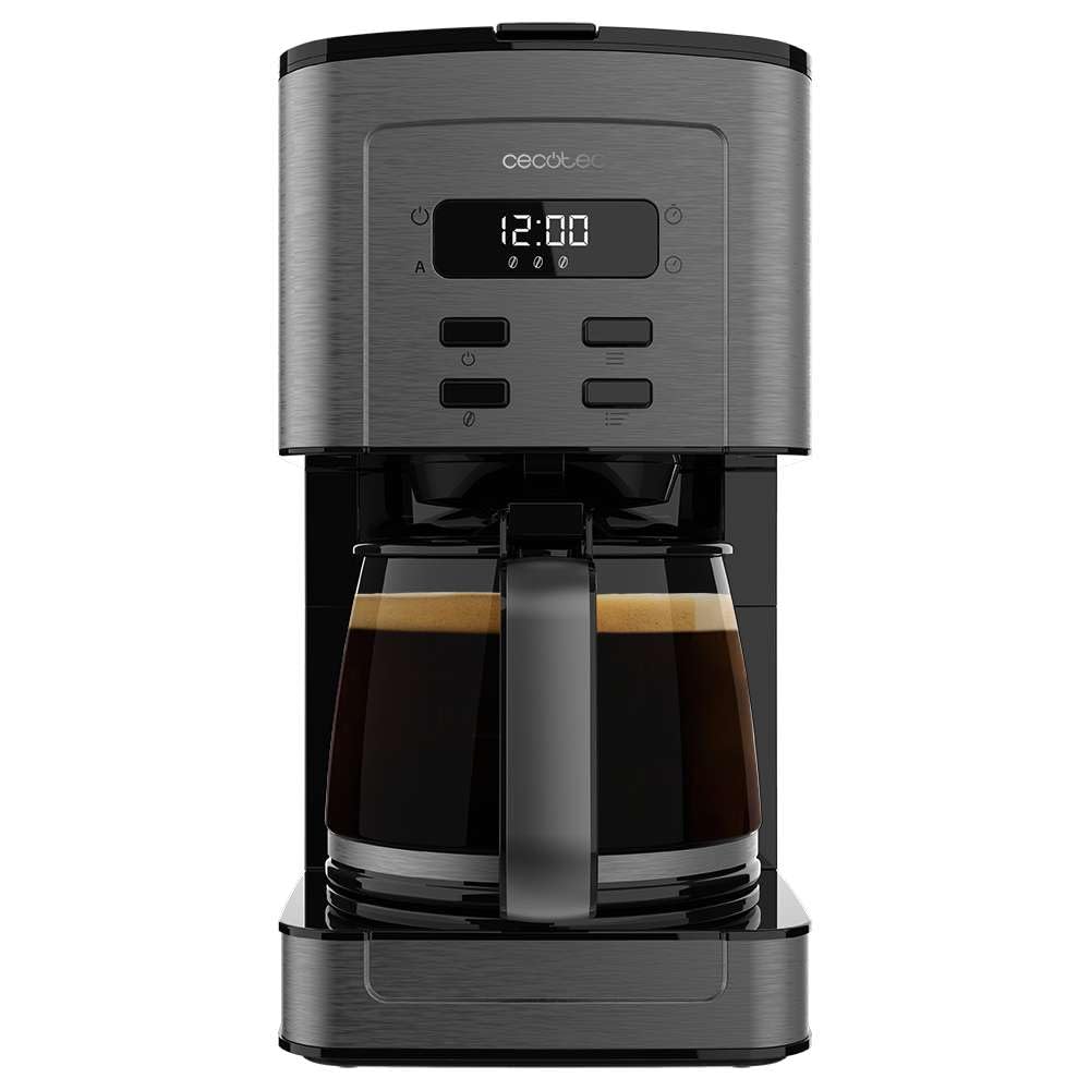 قهوه ساز سکوتک اسپانیا Cecotec Coffee 56 Time، 800 وات، قابلیت برنامه ریزی قهوه، استیل ضد زنگ، صفحه نمایش LCD، محافظ چکه، ظرفیت 1.3 لیتر، 12 فنجان، خاموش شدن خودکار، مخزن با پنجره