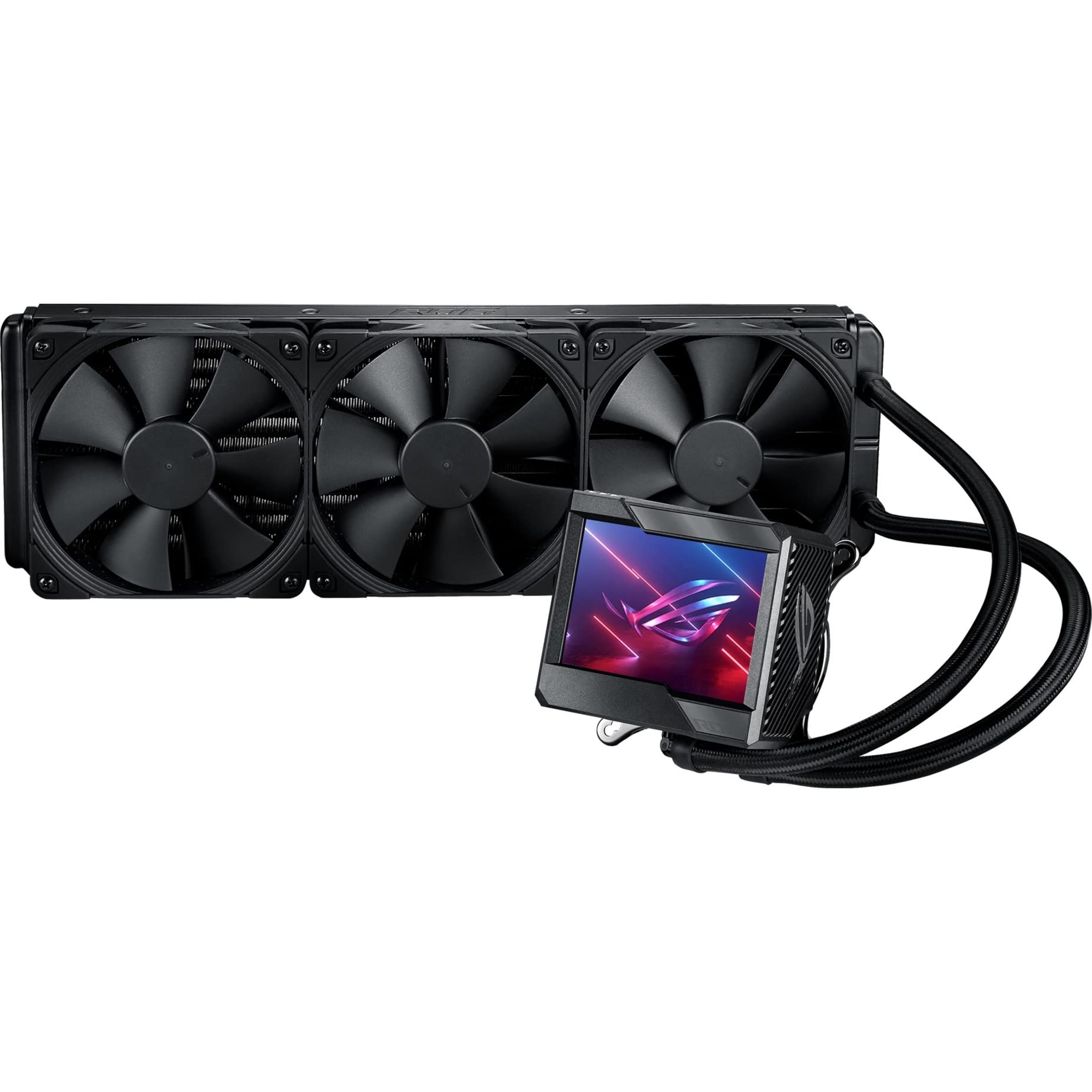 خرید از آمازون - خنک کننده سی پی یو مایع All-in-One ASUS ROG Ryujin II 360 RGB، رادیاتور 360 میلی متری (ال سی دی رنگی 3.5 اینچی، فن پمپ جاسازی شده و 3 عدد فن خنک کننده 120 میلی متری Noctua iPPC 2000PWM، سازگار با Intel LGA1700،