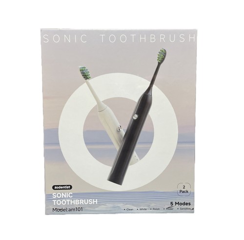 خرید از ایبی - 2 عدد مسواک برقی با 5 حالت مشکی صورتی مدل am101 Sodentist Sonic