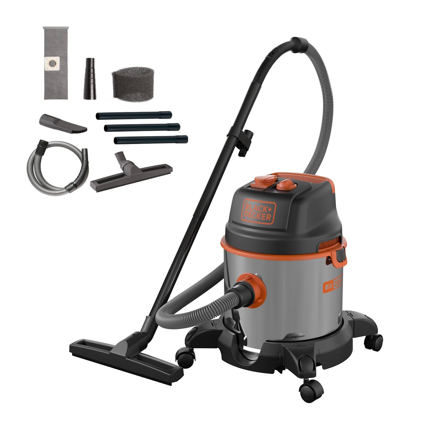 جارو برقی مرطوب و خشک بلک ان دکر آمریکا BLACK+DECKER BXVC20XTE با سوکت یکپارچه برای ابزار برقی (1400 وات، 20 لیتر)