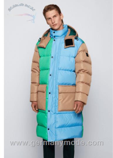کاپشن بلند مردانه هوگو باس آلمان BOSS WASSERABWEISENDE RELAXED-FIT STEPPJACKE MIT ABNEHMBARER KAPUZE