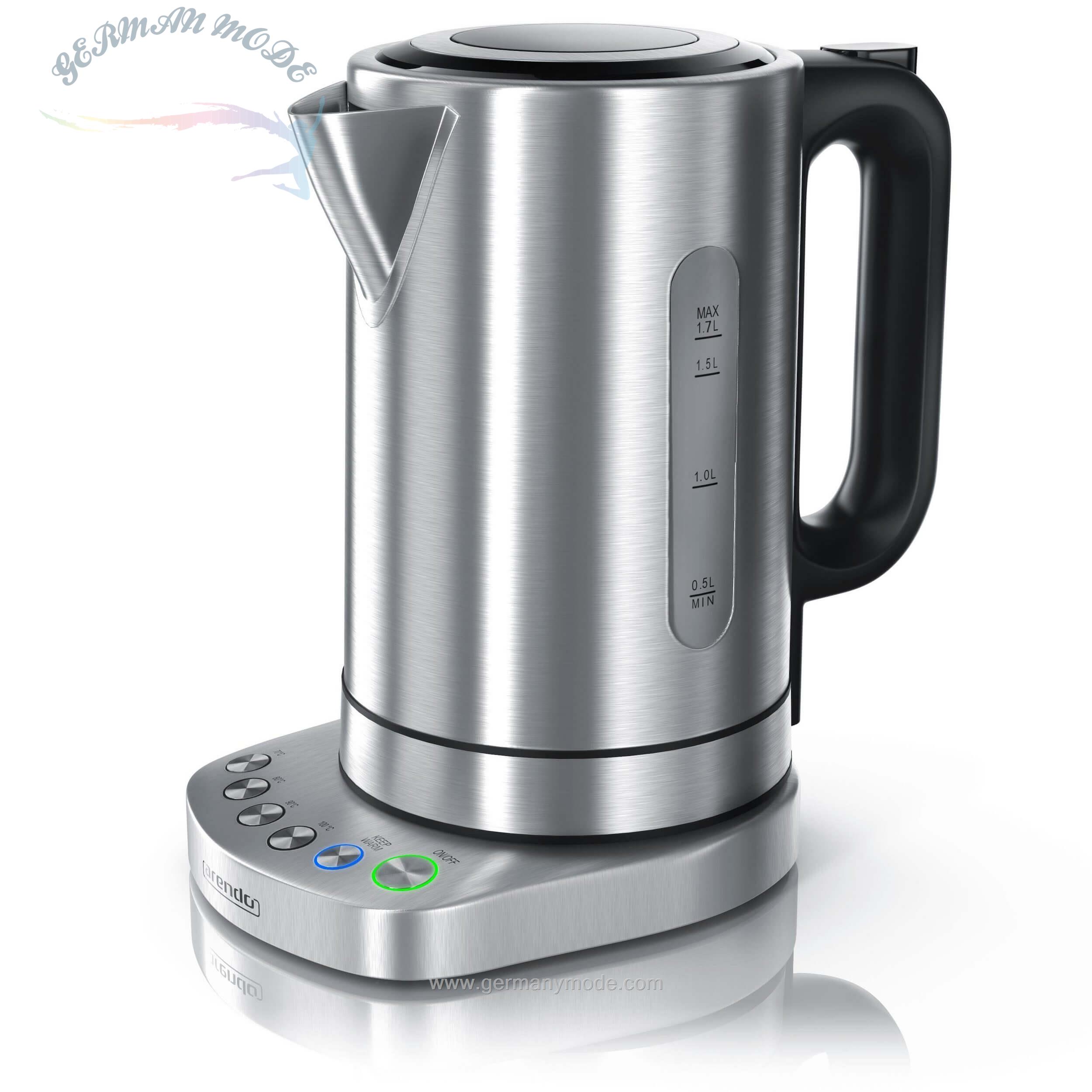 کتری برقی آرندو آلمان Arendo Wasserkocher- Edelstahl Turbo Wasserkocher mit vier einstellbaren Temperaturen 1-7L