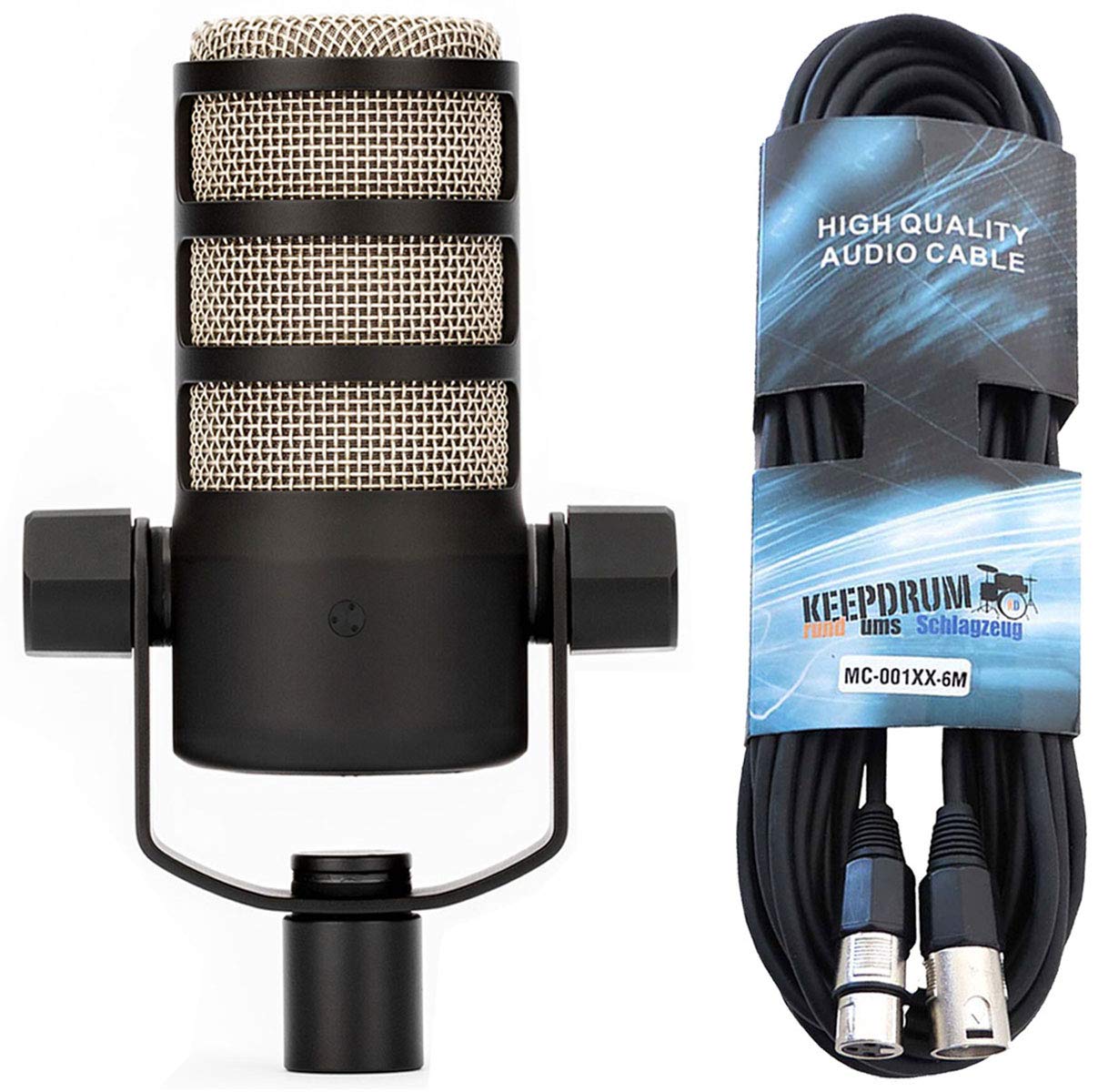 خرید از آمازون - میکروفون پادکست پویا حرفه ای Rode Podmic + کابل Kedrum XLR 6 متری Podmic + XLR