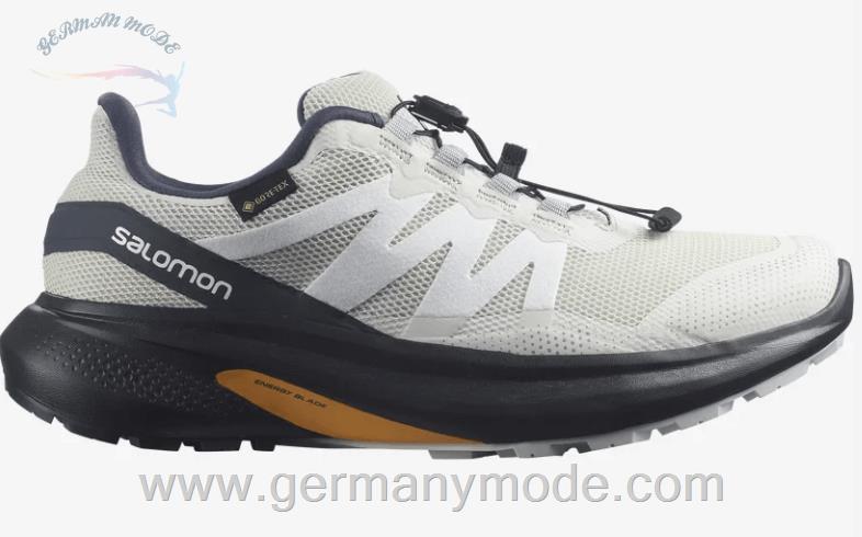 کتانی تریل رانینگ دو کوهستان ضد آب زنانه سالامون فرانسه SALOMON HYPULSE GORE TEX Trailrunning Schuhe Damen Lunar Rock Ebony White