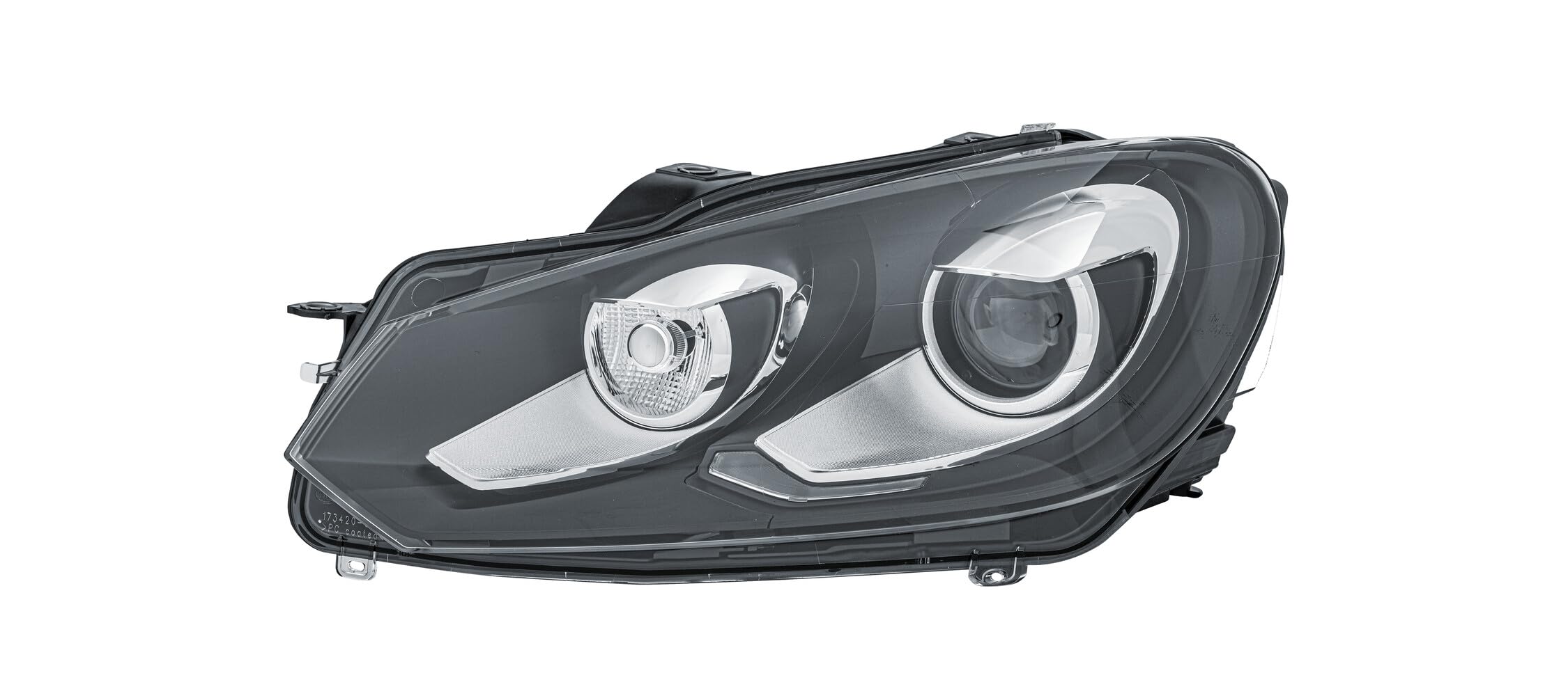چراغ جلو خودرو HELLA 1ZS 009 902-511 DE/Bi-Xenon - برای VW Golf VI (5K1) - ECE/CCC - برای ترافیک سمت راست - چپ، بای زنون چپ مشکی