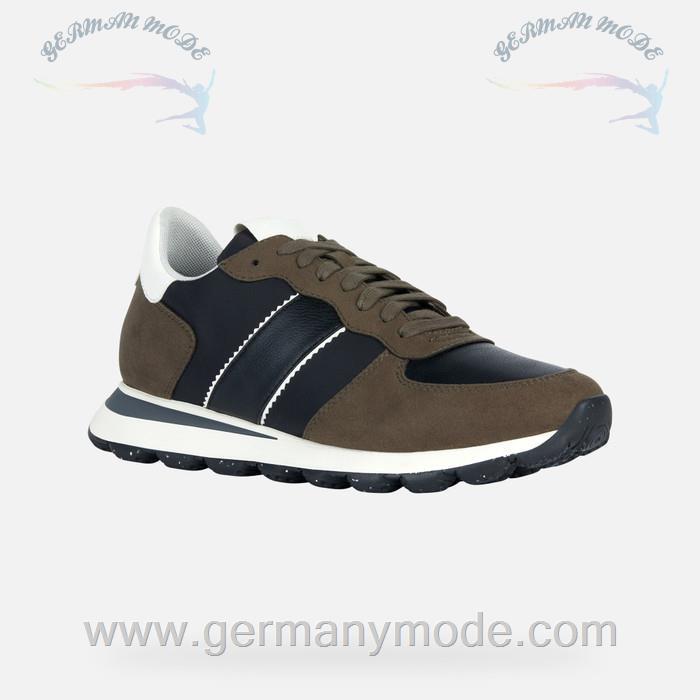 کتانی مردانه جی اوکس ایتالیا GEOX NIEDRIGE SNEAKERS Spherica Vseries Herr Militärgrün/Schwarz