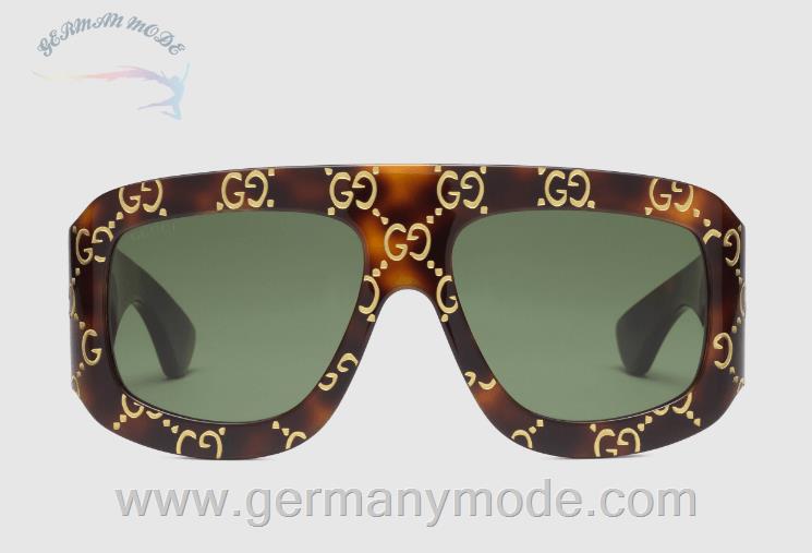 عینک آفتابی زنانه و مردانه گوچی ایتالیا GUCCI Sonnenbrille mit rechteckigem Rahmen und GG ‎663775 J0740 2337