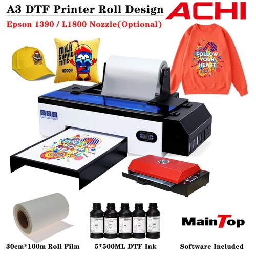 خرید از ایبی - ACHI جدیدترین چاپگر A3 DTF چاپگر مستقیم روی فیلم برای نازل اپسون 1390 / L1800