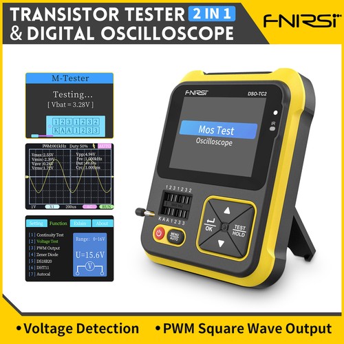 خرید از ایبی - تستر ترانزیستور اسیلوسکوپ دیجیتال دستی FNIRSI DSO-TC2 2.4 اینچی 200kMHz