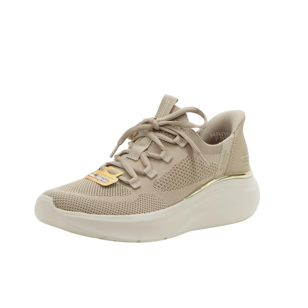 کفش ورزشی Skechers Damen Bobs B Love True Delight 41 EU، بافت مهندسی شده خاکستری مایل به قهوه‌ای