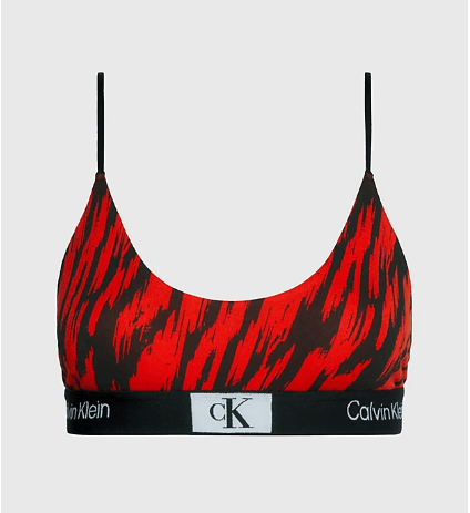 نیم تنه زنانه کلوین کلین آمریکا Calvin Klein String Bralette CK96 Tiger Print/Hazard 000QF7216EACN