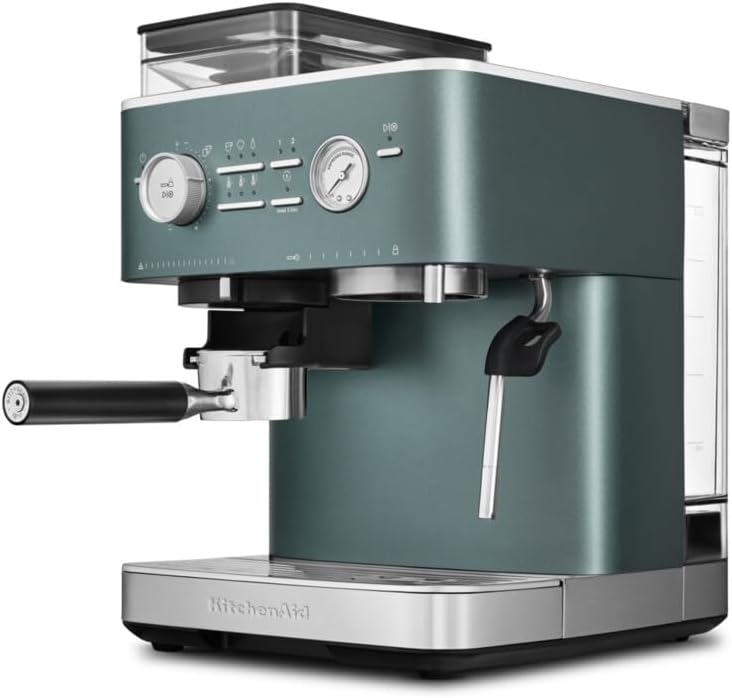 اسپرسو ساز آسیاب دار نیمه اتوماتیک کیچن اید آمریکا KitchenAid Artisan با آسیاب، Juniper، 5KES6551EJP، قهوه ساز