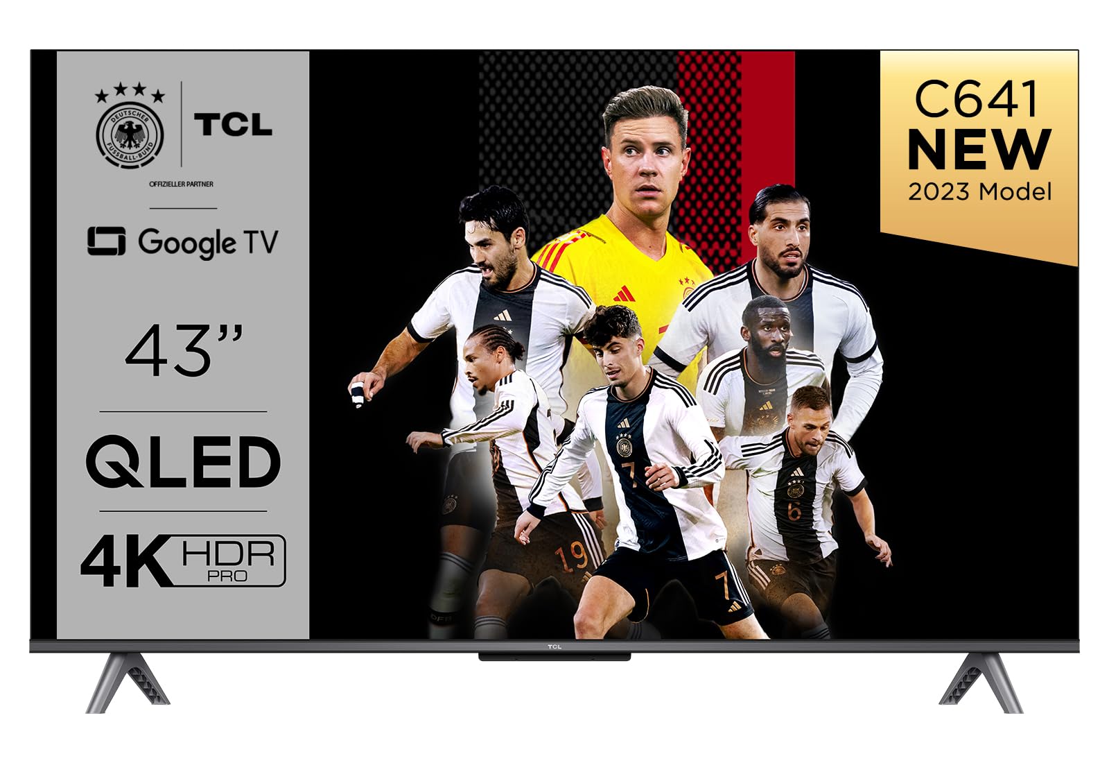 خرید از آمازون - تلویزیون TCL C641 QLED 4K UHD 43 اینچ (108 سانتی متر)، بازی 120 هرتز، HDR10+، Dolby Vision، Dolby Atmos، تلویزیون هوشمند، تیونر سه گانه DVB-T2/S2/C، Google TV، مشکی، 2023 2023 C641 Single 43
