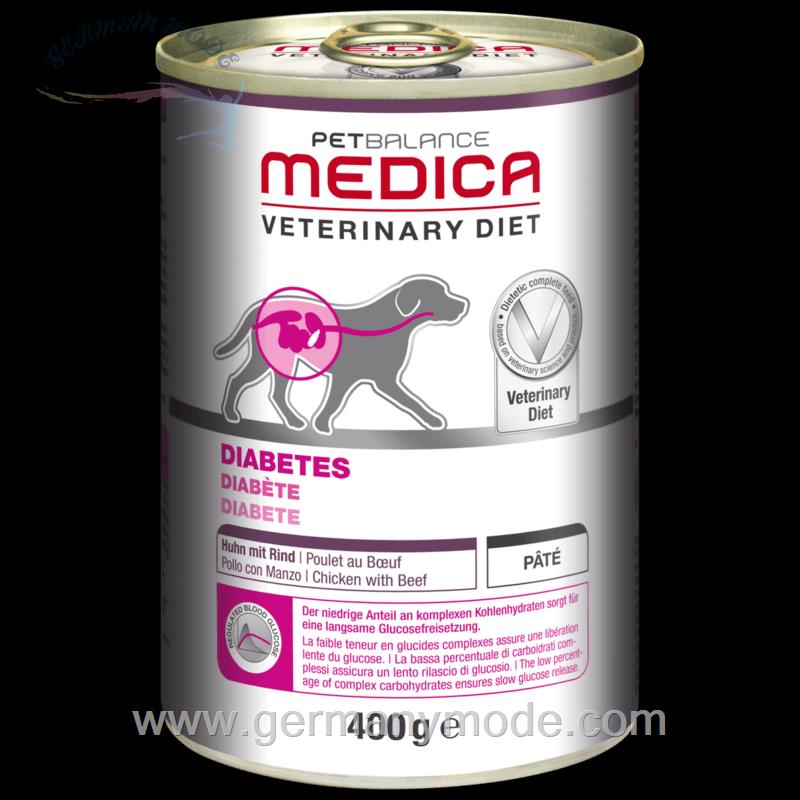 غذا مرطوب سگ مرغ با گوشت گاو مدیکا آلمان PetBalance Medica Diabetes 6x400g Huhn mit Rind