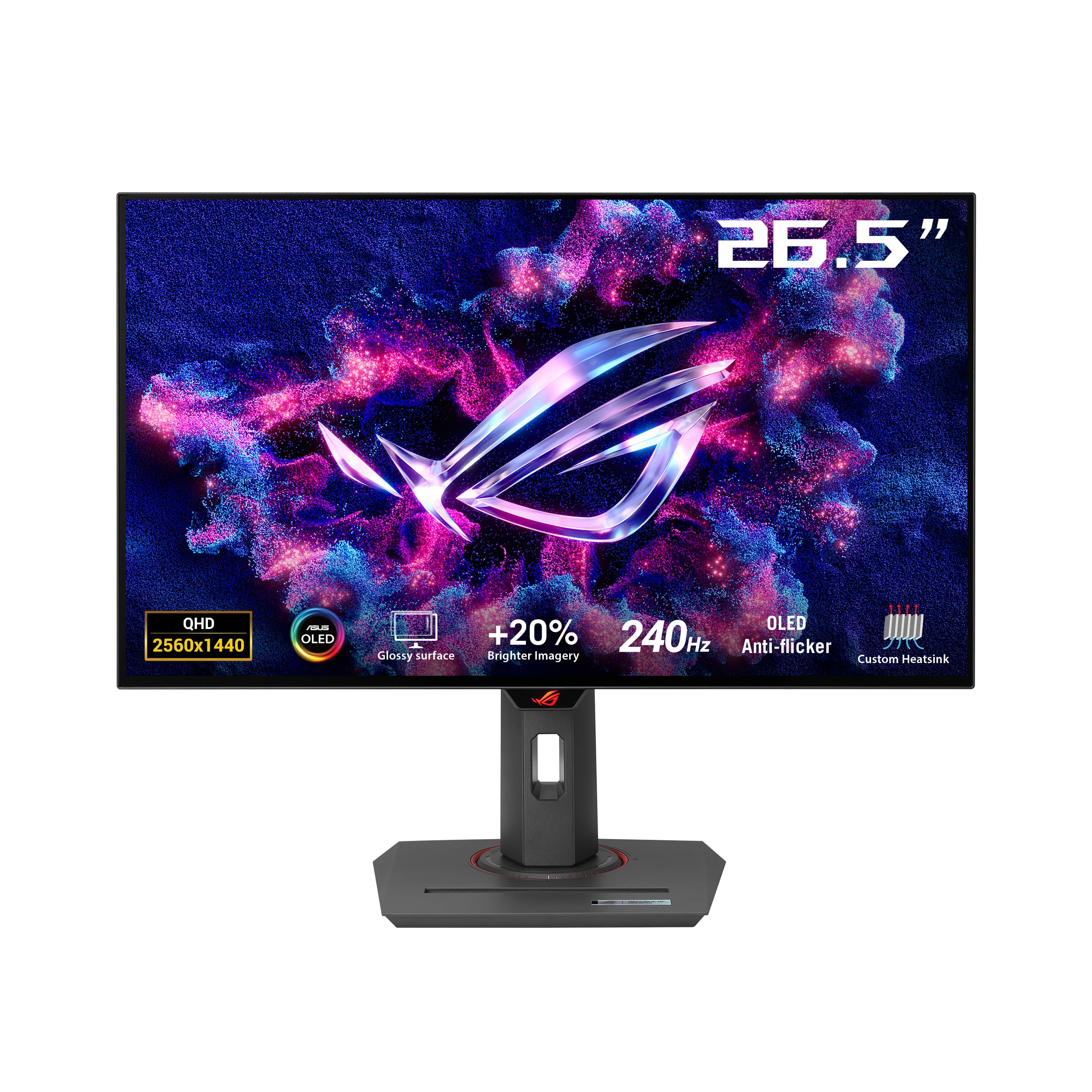 مانیتور گیمینگ ASUS ROG Strix OLED XG27AQDMG - 27 Zoll WQHD Gaming مانیتور - 240 هرتز، 0.03 میلی‌ثانیه GtG، G-Sync، FreeSync، AdaptiveSync، DisplayHDR 400 TB - OLED 10 بیتی، 16:9، 16:9، HDMI4، HD1425. USB-Hub، Ergo 27" WQHD صفحه نمایش HDR 400 240 هرتز OLED