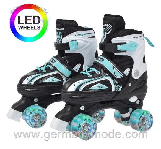 اسکیت کفشی چهارچرخ کودکانه nApollo Rollschuhe Super Quads X-Pro größenverstellbare Rollschuhe mit LED Wheels