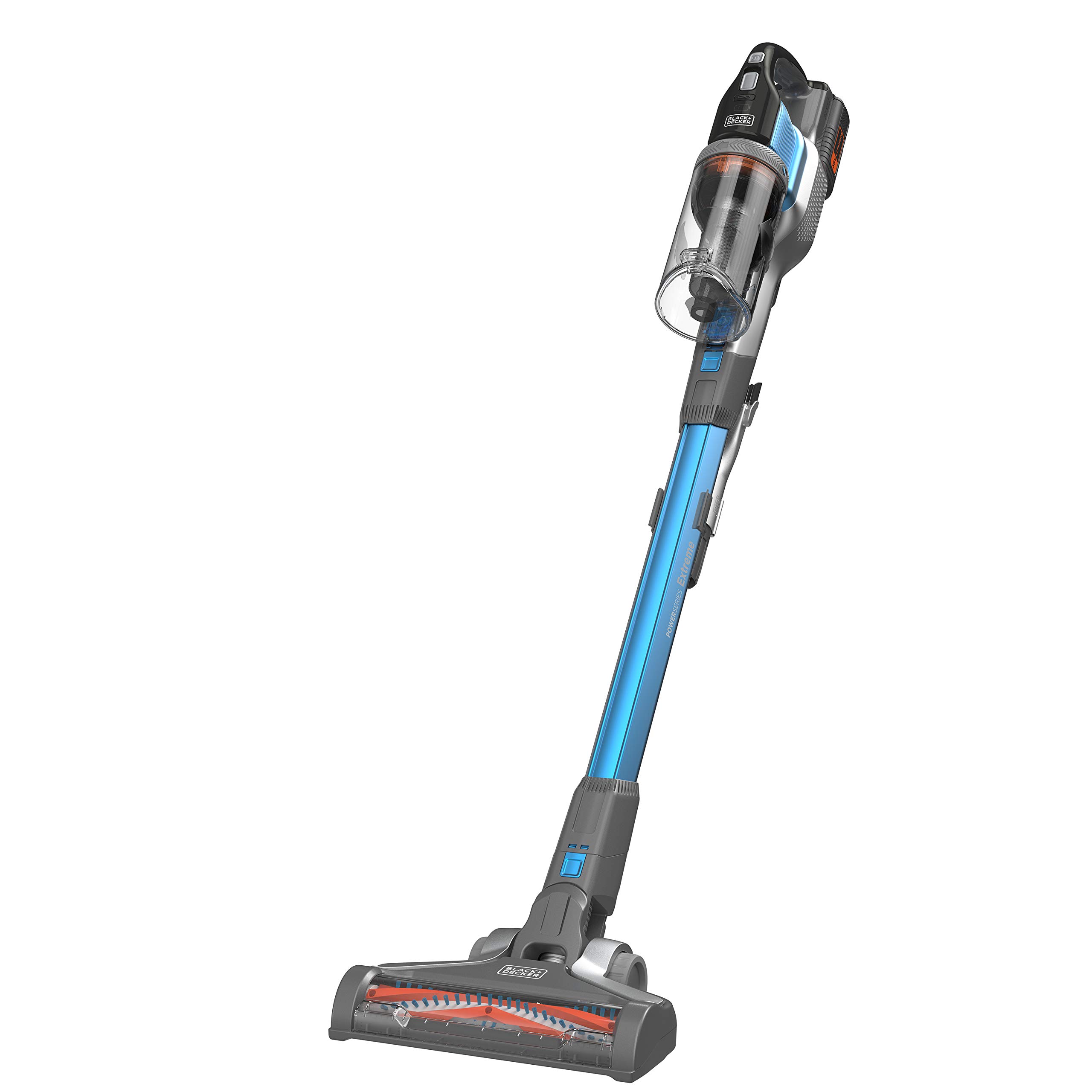 جارو شارژی بلک اند دکر آمریکا BLACK+DECKER 4in1 (36 ولت، 2.0Ah، کف بدون کیسه و جاروبرقی دستی با برس برقی، بی سیم، شامل نازل شکاف 2 در 1، باتری، شارژر و براکت دیواری) BHFEV362D
