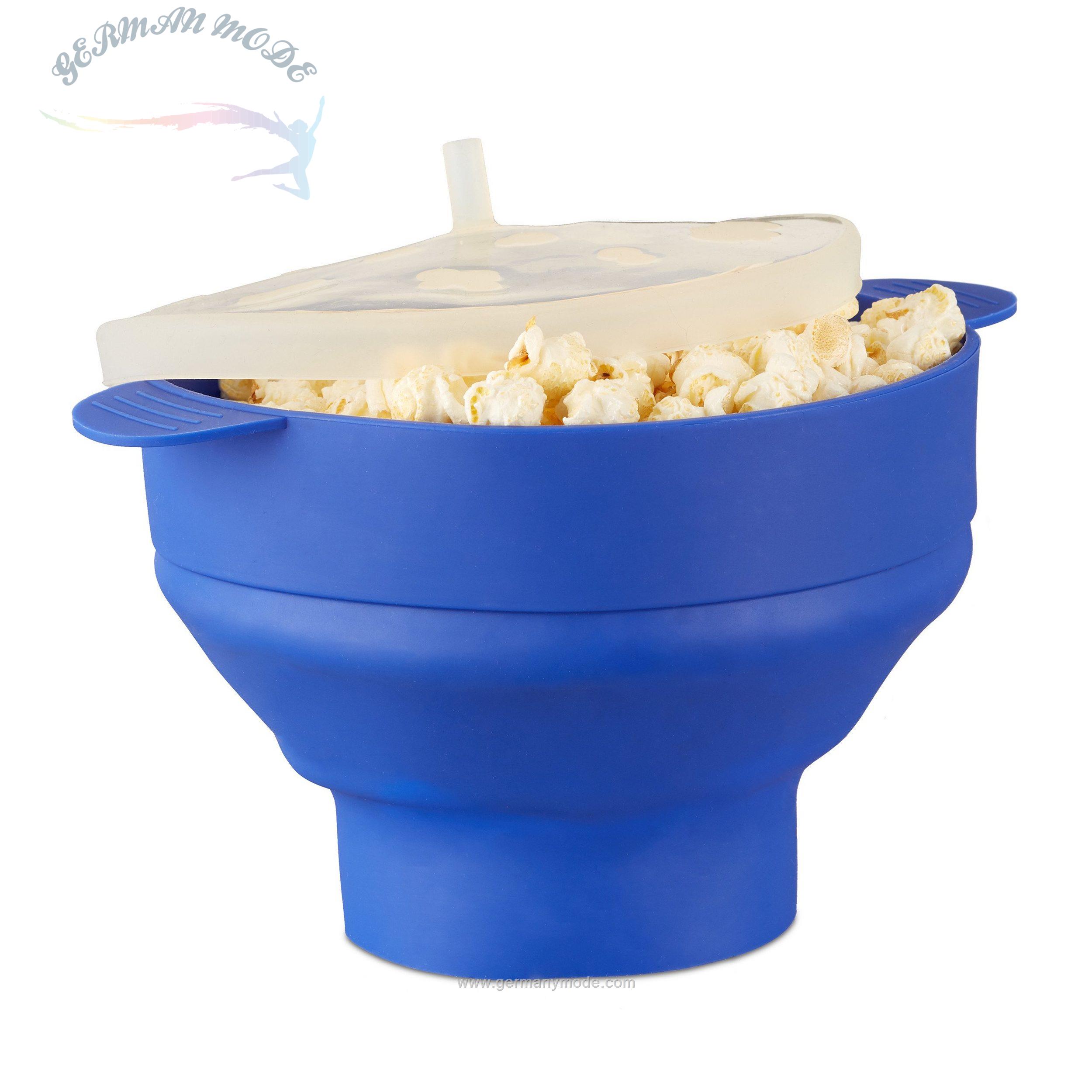 پاپ کورن ساز سیلیکون برای مایکروویو ریلکس دیز relaxdays Popcornmaschine Popcorn Maker Silikon für die Mikrowelle, Blau