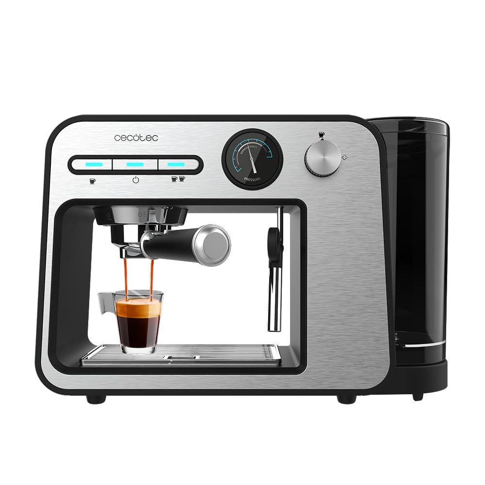 اسپرسو ساز سکوتک اسپانیا Cecotec Power Espresso 20 Square Pro بار، مخزن آب 1 لیتری، سینی گرم کننده فنجان