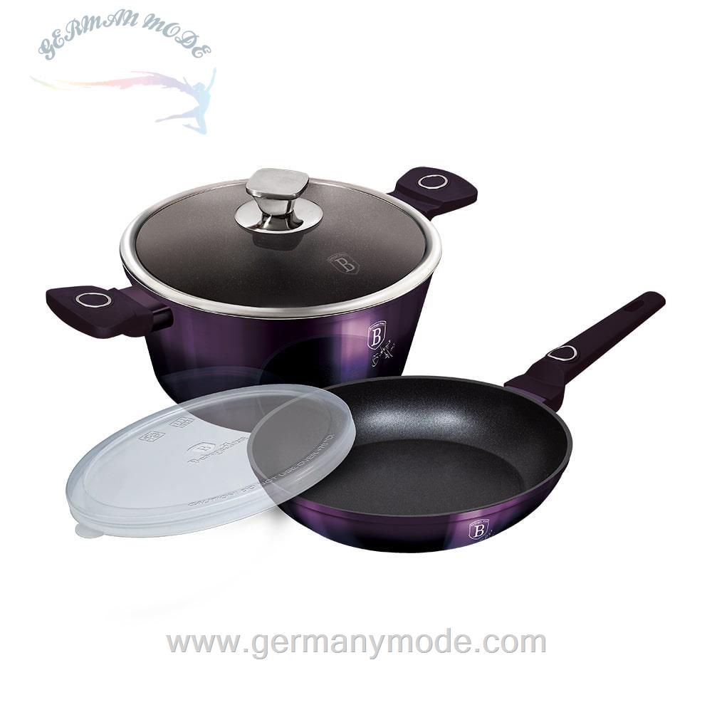 سرویس قابلمه ماهیتابه 5 پارچه برلینگر هاوس مجارستان BerlingerHaus 5-PIECE COOKWARE SET BH/7102 PRPLE COLLECTION