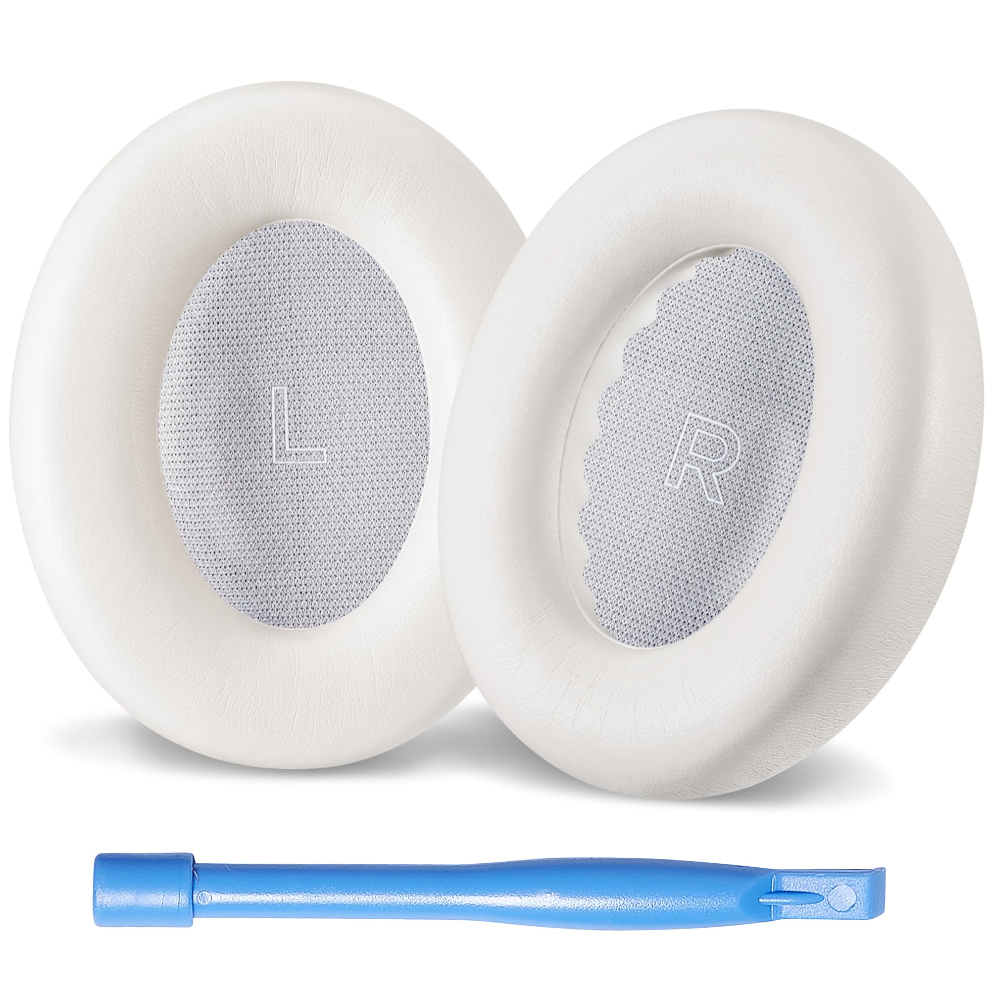 بالشتک‌های جایگزین بالشتک‌های گوشی AHG QuietComfort Ultra سازگار با هدفون‌های حذف نویز Bose QuietComfort Ultra (QC Ultra) (سفید دودی)، چرم PU مرغوب | راحتی/دوام بالا AHG-QUIETCOMFORT-ULTRA-EP-WHITE-SMOKE