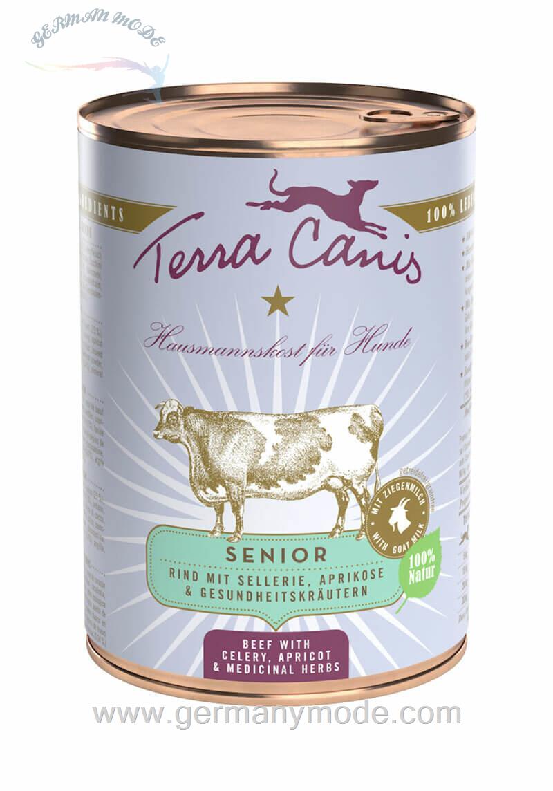 غذا مرطوب سگ های مسن تراکینس آلمان Terra Canis Senior 6x400g Rind mit Sellerie-Aprikose und Gesundheitskräutern