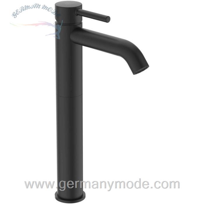 شیر مخلوط روشویی پایه بلند ایدیل استاندارد Ideal Standard Ceraline mit verlängerterm Sockel 150mm ohne Ablaufgarnitur silk black BC269XG
