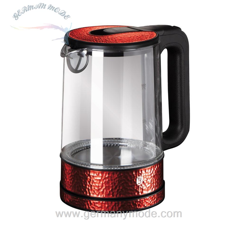 کتری برقی برلینگر هاوس مجارستان BERLINGER HAUS GLASS KETTLE BH-9094 BURGUNDY COLLECTION