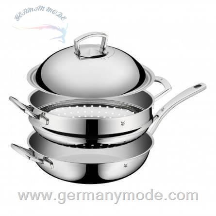 ماهیتابه وک با سبد بخار وی ام اف آلمان WMF Wok Multiply-mit Deckel und Dämpfereinstz- 32 cm