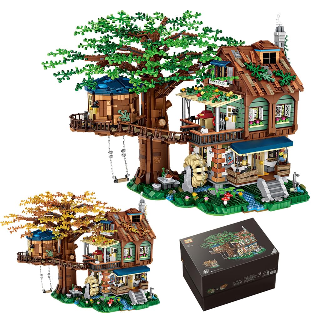 خرید از آمازون - LOZ Mini Blocks 1033 Treehouse Building Blocks House Kit, 4761 Clamp Building Blocks کیت مدل خانه مدولار کلبه چوبی خانه درختی بزرگ، اسباب بازی برای کودکان و بزرگسالان Bdsde-loz-1033